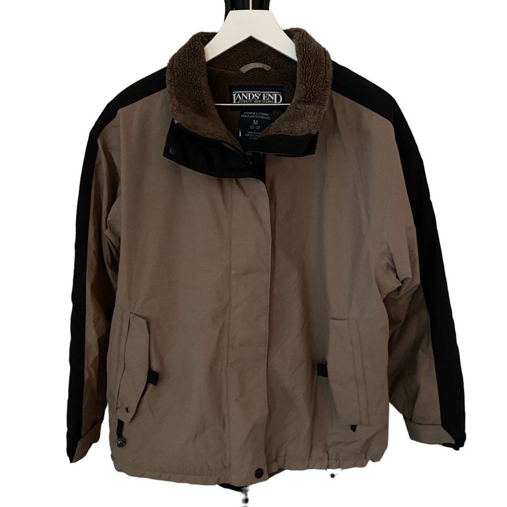 Land’s End Women’s Waterproof Fleece Lined Full Zip Jacket Size Medium 10/12
